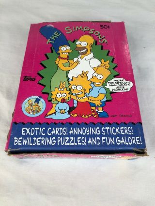 1990 Topps The Simpsons Trading Cards Box 36 Packs