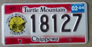 North Dakota 2004 Tribal " Turtle Mountain Band Of Chippewa " License Plate