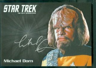 Star Trek Tng Portfolio Prints Ser 2 Michael Dorn As Lt Worf Auto Card