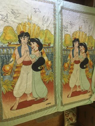 2 Vintage Disney Aladdin Beach Towels From The 1990 