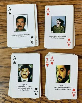Iraqi Most Wanted Playing Cards Iraq War Saddam Hussein Desert Storm
