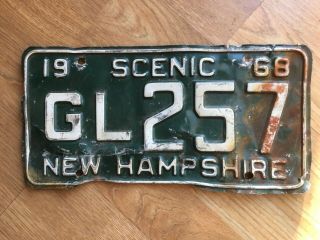 Vintage 1968 Hampshire License Plate Garage Gl257