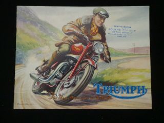 Vintage 1948 Triumph Motorcycle Brochure And Other Period Triumph Literature