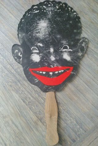 Antique Hand Held Fan African American Black Americana The Piccaninny Restaurant