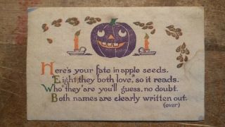 1927 Halloween Post Card Poem Pumpkin Everett Exclusive Studios