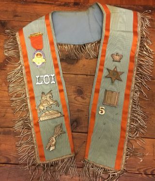 Vintage Loyal Orange Institute Collarette With Badges