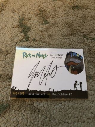 Rick And Morty Trading Cards Season 1 Autograph Jess Harnell As Dog Solider 2
