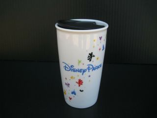 Starbucks Disney Parks 12 Oz Ceramic Tumbler Travel Coffee Mug Rare
