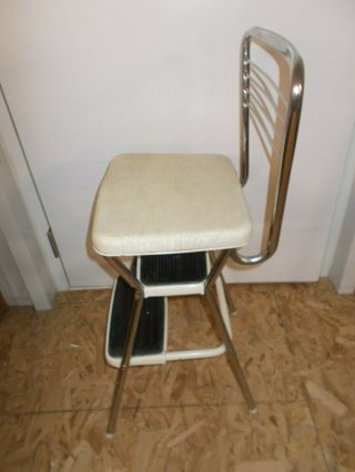 Vintage Mid Century Modern Cosco Kitchen Chair Seat Step Stool 4