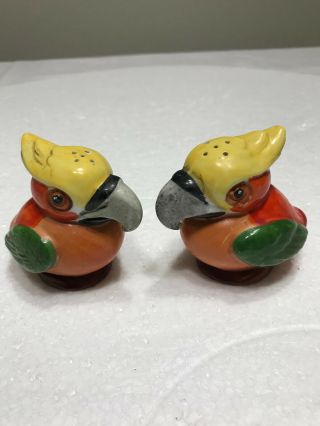 Vintage Salt And Pepper Shakers Birds Parrots Toucans Germany