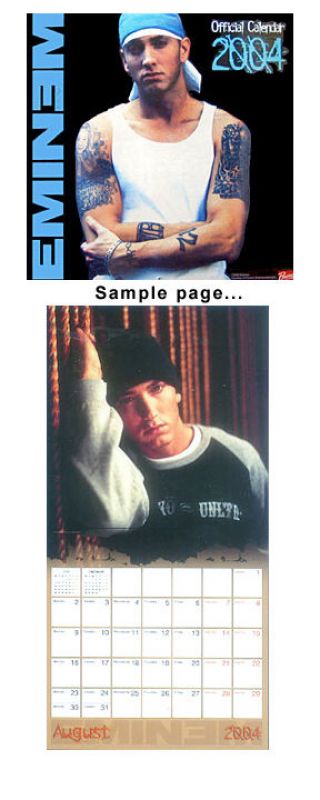 12 X 12 Eminem 2004 Wall Calendar Shrink - Wrapped Collectible