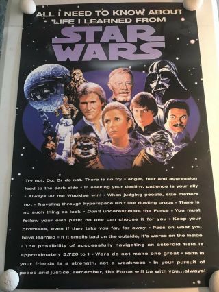 All I Need To Know About Life I Learned From Star Wars Poster 24 X 36 1996