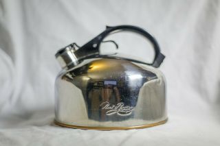 Paul Revere Ware 3 1/2 Qt Tea Kettle Stainless Steel W Copper Bottom - - Vintage