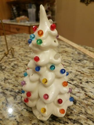 Vintage White Ceramic Mini Christmas Tree 6 "