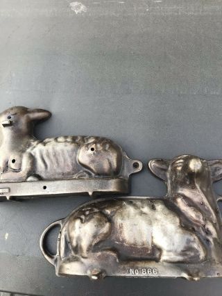 Vintage Griswold Two Piece Cast Iron Lamb Cake Mold