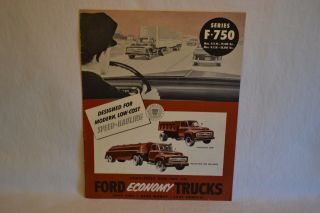 Vintage 1953 Ford Truck Series F - 750 Brochure Dump Oil Gas Trucking
