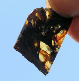 Admire Pallasite Meteorite,  1.  5 grams,  Crystals,  Kansas 3