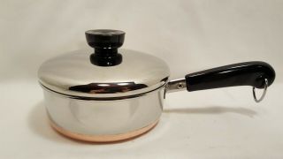 Htf Vintage Revere Ware 1801 Copper Clad Ss 3/4 Qt Saute Pan: Clinton Ill.  