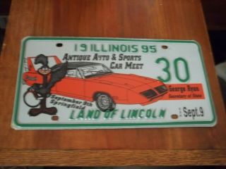 Illinois 1995 " Antique Auto Car Meet " License Plate