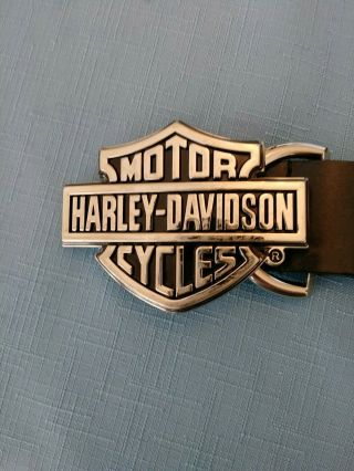 Harley - Davidson Belt Leather Studded Buckle Black Size 40 " X 1 - 1/2 " W.