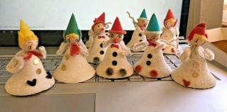 Vintage Elf Christmas Ornaments Set Of 9