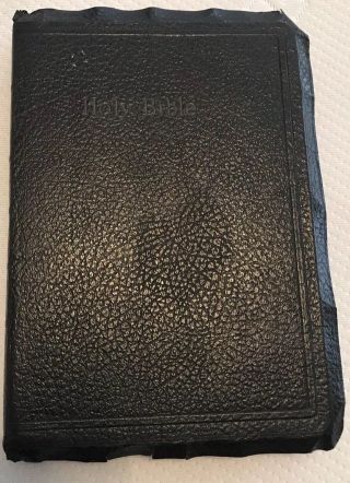 Vintage Holy Bible King James Version Black Leather World Publishing 1950s