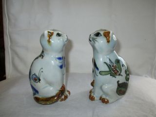 Rare Ken Edwards Pottery Cat Salt & Pepper Shakers,  Mexico,  5 " H,  Signed