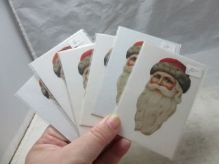 Victorian Paper Embossed Die Cuts.  Christmas Santa Heads.  Scrapbooking 16
