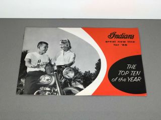 Vintage 1959 " Indian " Motorcycle Dealer Sales Brochure Chief Apache Patrol Car