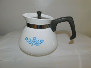 Vintage Corning Ware Blue Cornflower 6 Cup Stove Top Percolator Coffee (n55g)