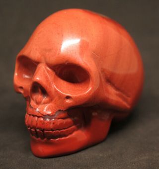 50mm 3.  9oz Natural Red Jasper Crystal Carving Art Skull