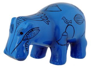 Egyptian Blue Hippo Figurine.  Ancient Egypt Hippopotamus Statue Collectible Gift