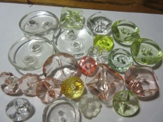 Vintage Clear Glass Buttons