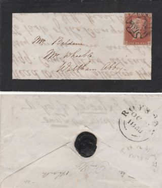 1843 Qv Mx Maltese X On Mourning Cover With A 1d Penny Red Stamp Hymn Inside