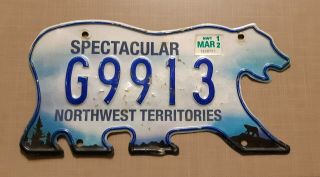 2012 Spectacular Northwest Territories Government License Plate G9913