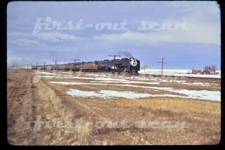 Slide - Union Pacific Up 8444 Steam Action W/ Amtrak 1974