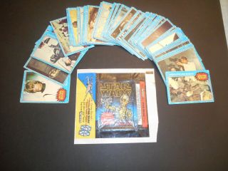 1977 Topps Star Wars 1st Series 1 Complete 66 Blue Card Set,  Wrapper Low Grade