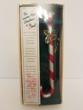 The Reason For Christmas Is Jesus Candy Cane Tree Ornament 1997 Roman Holiday