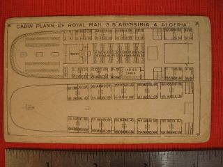 ANTIQUE CUNARD LINE ROYAL MAIL STEAM SHIP SS ALGERIA CABIN PLANS ABYSSINA LOT372 2