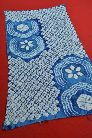 Xs92/40vintage Japanese Fabric Cotton Antique Boro Patch Indigo Blue Shibori 28 "