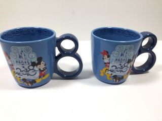 Set Of Walt Disney World 2018 Coffee Mugs Blue Mickey Minnie