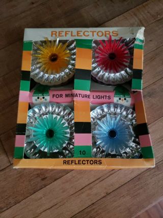 10 Vintage 1968 Made In Italy Christmas Light Reflectors