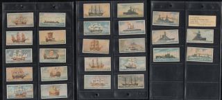 Rare 1925 R.  J.  Lea Evolution Of The Royal Navy Cigarette Cards Full Set 25/25