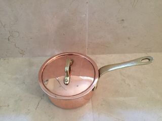 Odi Old Dutch International Vintage 1 Quart Copper Pot Lid Brass Handle