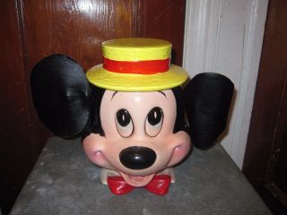 Vintage Enesco Mickey Mouse Cookie Jar With Leather Ears