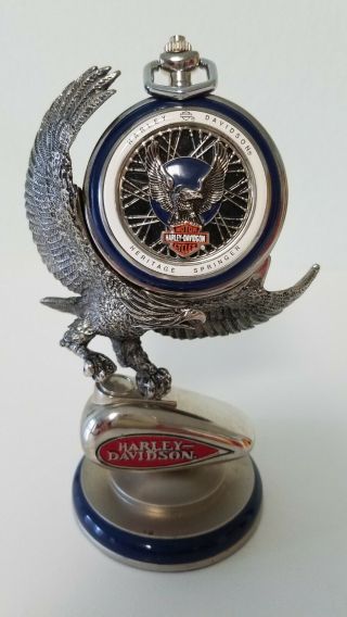 Harley - Davidson Heritage Springer Pocket Watch With Stand.  Franklin