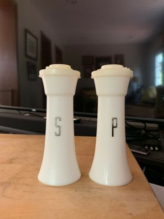 Vintage Tupperware 6” Inch Large Hourglass Salt Pepper Shakers White Flip Top 2