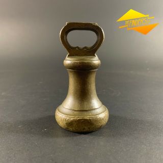 Antique Late 19th C " E.  8 " Vic Government Gold Assay Office 1lb Brass Bell Weight