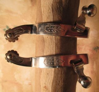 Small Ladies Or Kids All Metal Riding Spurs In Good