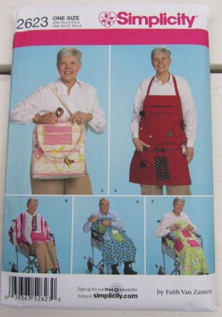 Simplicity 2623 Sewing Pattern Tote Apron Cape Wheelchair Accessories